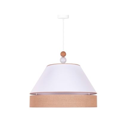 Duolla - Lampadario a sospensione con filo AVIGNON 1xE27/15W/230V diametro 60 cm bianco/marrone