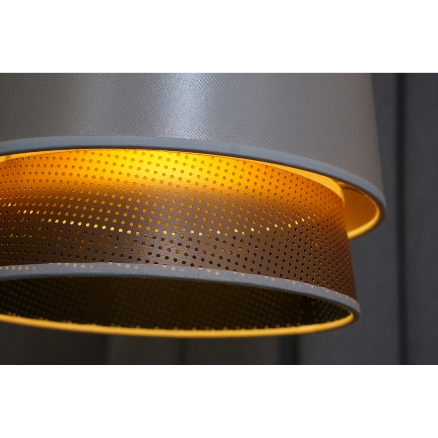 Duolla - Lampadario a sospensione con filo BELL SHINY 1xE27/15W/230V diametro 25 cm bianco/rame