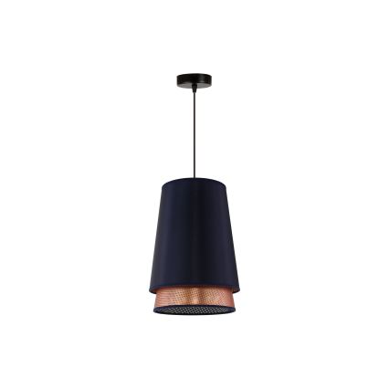 Duolla - Lampadario a sospensione con filo BELL SHINY 1xE27/15W/230V diametro 25 cm blu/rame