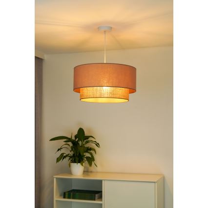 Duolla - Lampadario a sospensione con filo BOHO 1xE27/15W/230V diametro 45 cm beige/marrone
