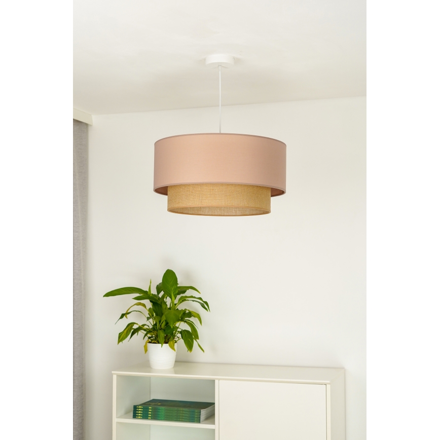 Duolla - Lampadario a sospensione con filo BOHO 1xE27/15W/230V diametro 45 cm beige/marrone