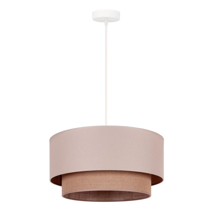 Duolla - Lampadario a sospensione con filo BOHO 1xE27/15W/230V diametro 45 cm beige/marrone