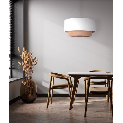 Duolla - Lampadario a sospensione con filo BOHO 1xE27/15W/230V diametro 45 cm bianco/marrone