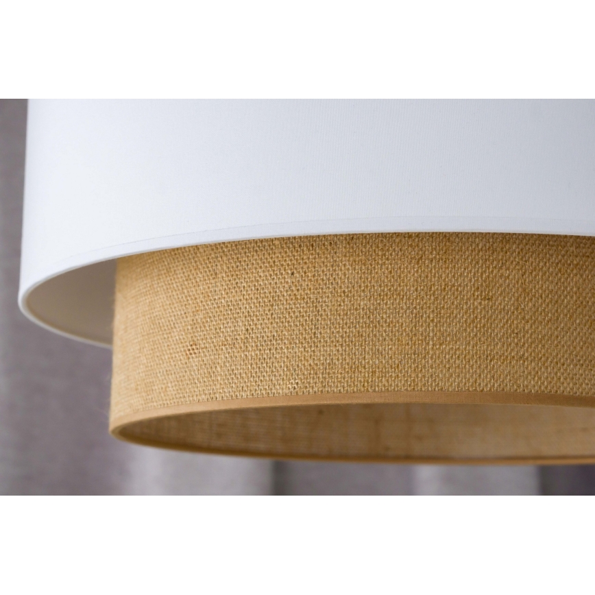 Duolla - Lampadario a sospensione con filo BOHO 1xE27/15W/230V diametro 45 cm bianco/marrone