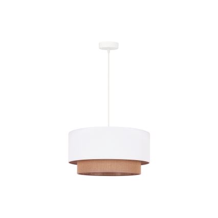 Duolla - Lampadario a sospensione con filo BOHO 1xE27/15W/230V diametro 45 cm bianco/marrone