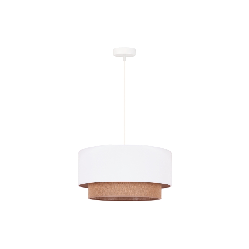 Duolla - Lampadario a sospensione con filo BOHO 1xE27/15W/230V diametro 45 cm bianco/marrone