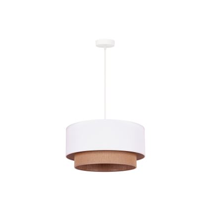 Duolla - Lampadario a sospensione con filo BOHO 1xE27/15W/230V diametro 45 cm bianco/marrone