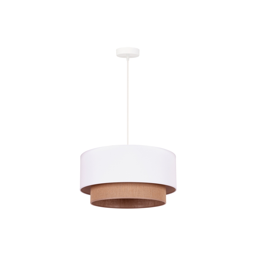 Duolla - Lampadario a sospensione con filo BOHO 1xE27/15W/230V diametro 45 cm bianco/marrone