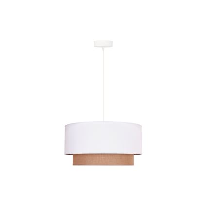 Duolla - Lampadario a sospensione con filo BOHO 1xE27/15W/230V diametro 45 cm bianco/marrone