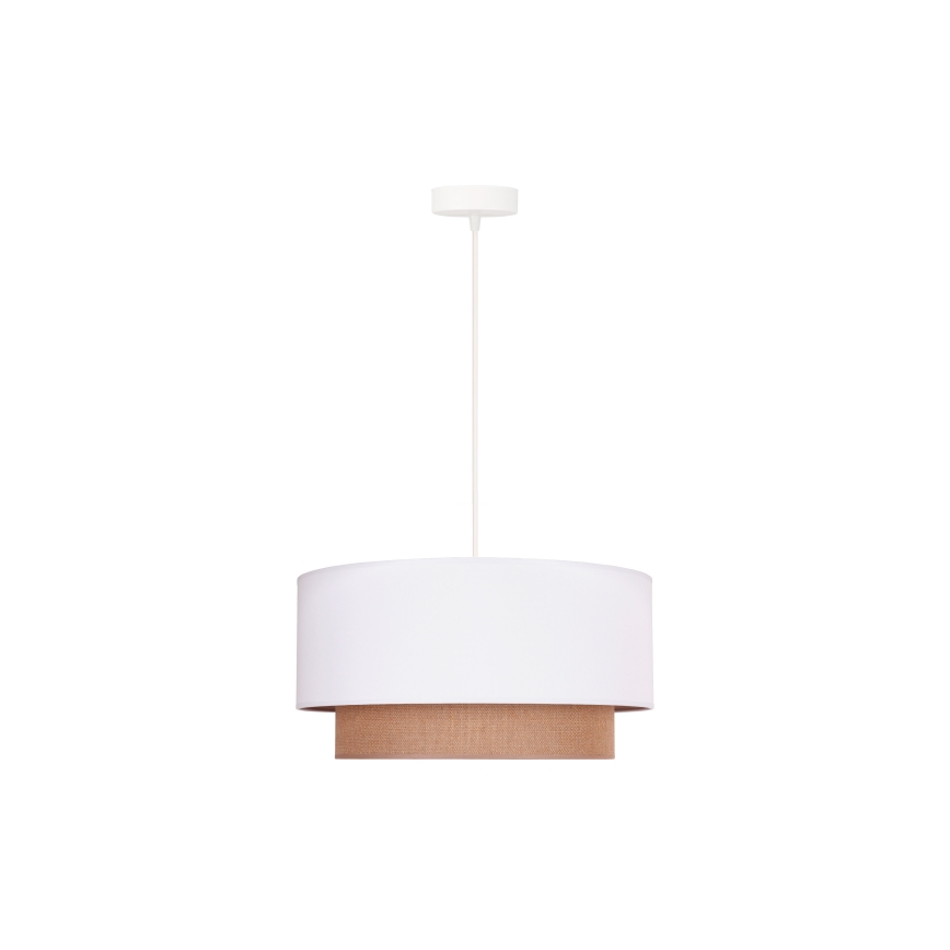 Duolla - Lampadario a sospensione con filo BOHO 1xE27/15W/230V diametro 45 cm bianco/marrone