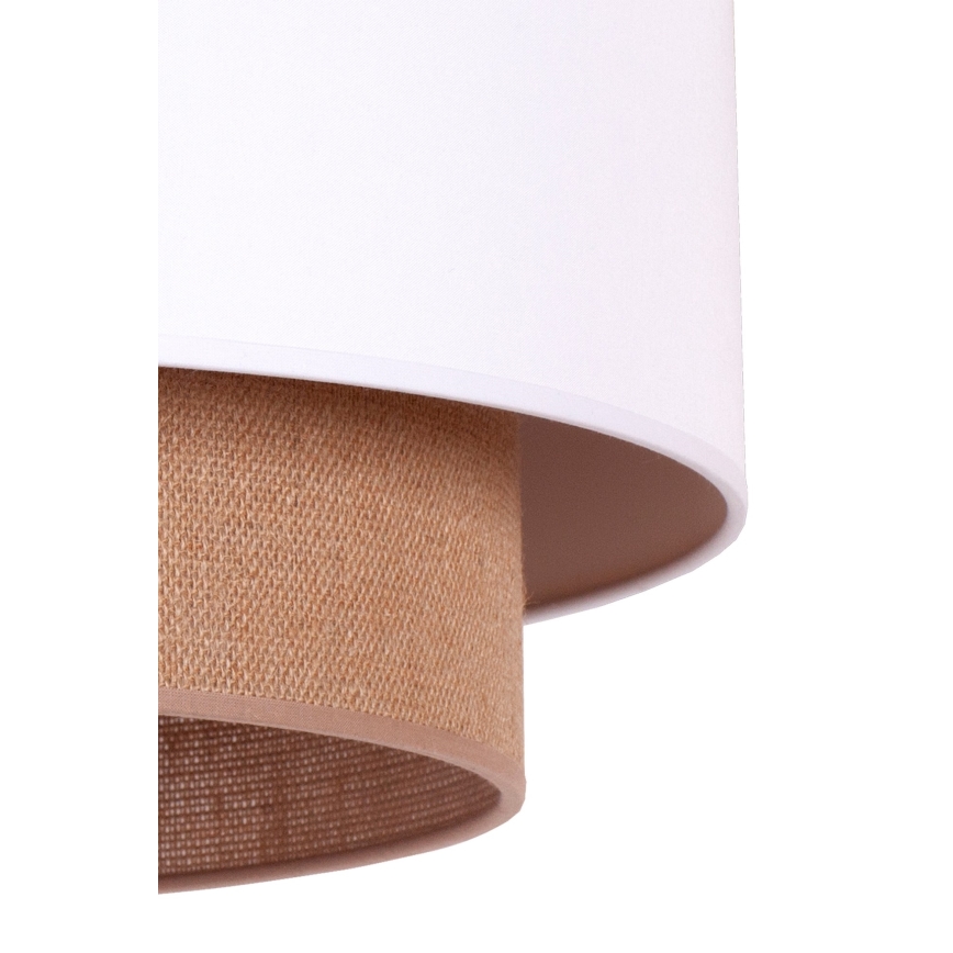 Duolla - Lampadario a sospensione con filo BOHO 1xE27/15W/230V diametro 45 cm bianco/marrone