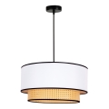 Duolla - Lampadario a sospensione con filo BOHO 1xE27/15W/230V diametro 45 cm bianco/rattan