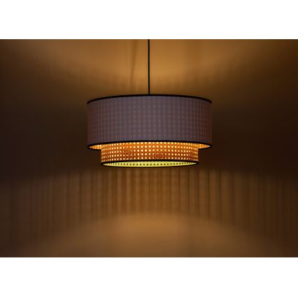 Duolla - Lampadario a sospensione con filo BOHO 1xE27/15W/230V diametro 45 cm bianco/rattan