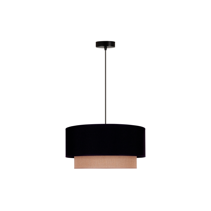 Duolla - Lampadario a sospensione con filo BOHO 1xE27/15W/230V diametro 45 cm nero/marrone