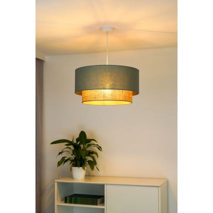 Duolla - Lampadario a sospensione con filo BOHO 1xE27/15W/230V diametro 45 cm verde/marrone