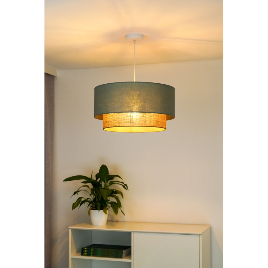 Duolla - Lampadario a sospensione con filo BOHO 1xE27/15W/230V diametro 45 cm verde/marrone