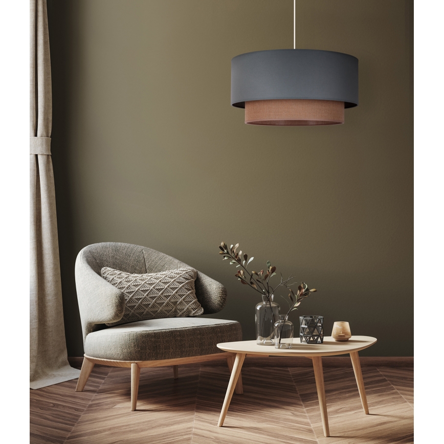 Duolla - Lampadario a sospensione con filo BOHO 1xE27/15W/230V diametro 45 cm verde/marrone