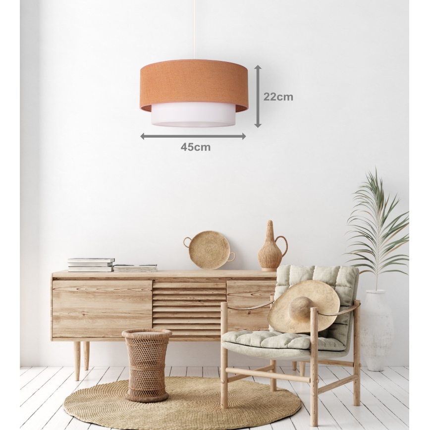 Duolla - Lampadario a sospensione con filo BOHO 1xE27/40W/230V diametro 45 cm beige/bianco