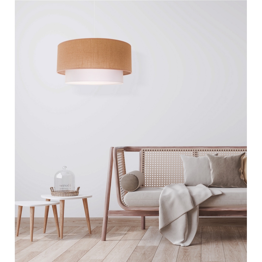 Duolla - Lampadario a sospensione con filo BOHO 1xE27/40W/230V diametro 45 cm beige/bianco
