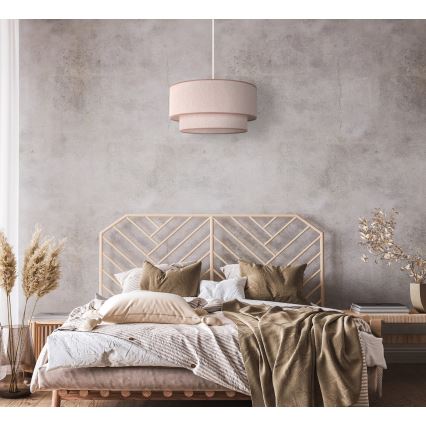 Duolla - Lampadario a sospensione con filo BOHO 1xE27/40W/230V diametro 45 cm beige
