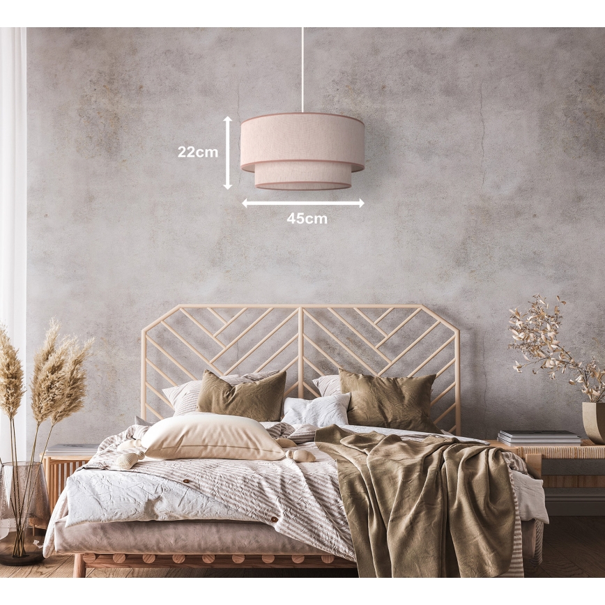 Duolla - Lampadario a sospensione con filo BOHO 1xE27/40W/230V diametro 45 cm beige