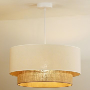 Duolla - Lampadario a sospensione con filo BOHO 1xE27/40W/230V diametro 45 cm color crema/marrone
