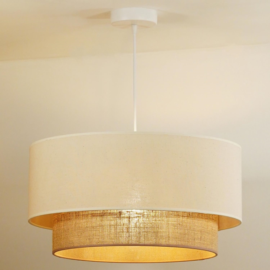Duolla - Lampadario a sospensione con filo BOHO 1xE27/40W/230V diametro 45 cm color crema/marrone