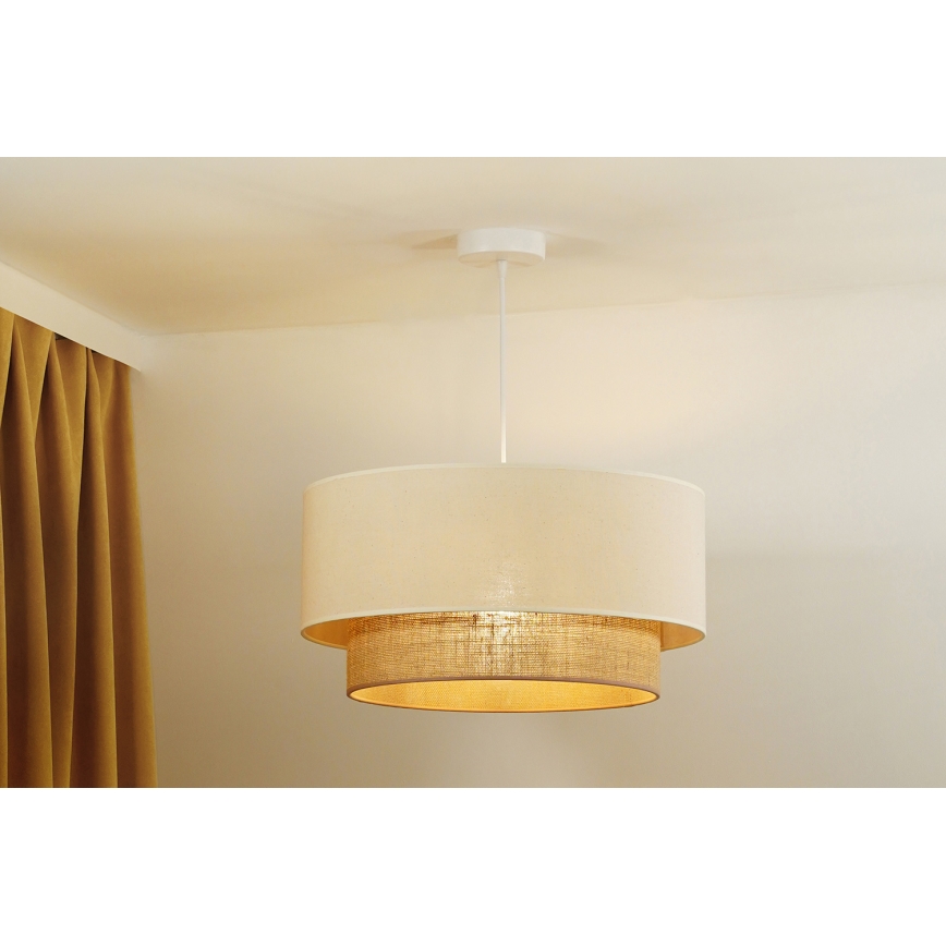 Duolla - Lampadario a sospensione con filo BOHO 1xE27/40W/230V diametro 45 cm color crema/marrone