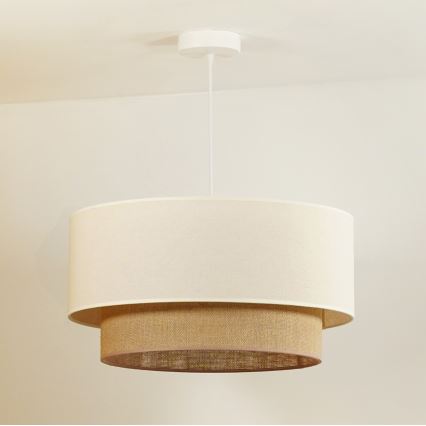 Duolla - Lampadario a sospensione con filo BOHO 1xE27/40W/230V diametro 45 cm color crema/marrone