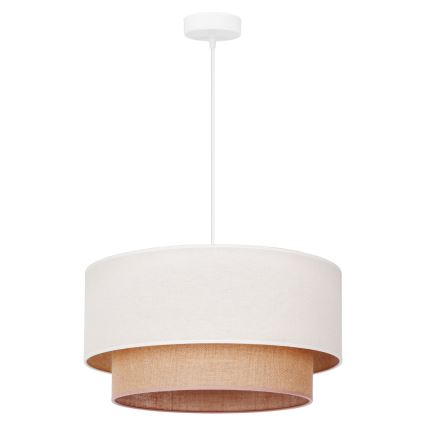 Duolla - Lampadario a sospensione con filo BOHO 1xE27/40W/230V diametro 45 cm color crema/marrone