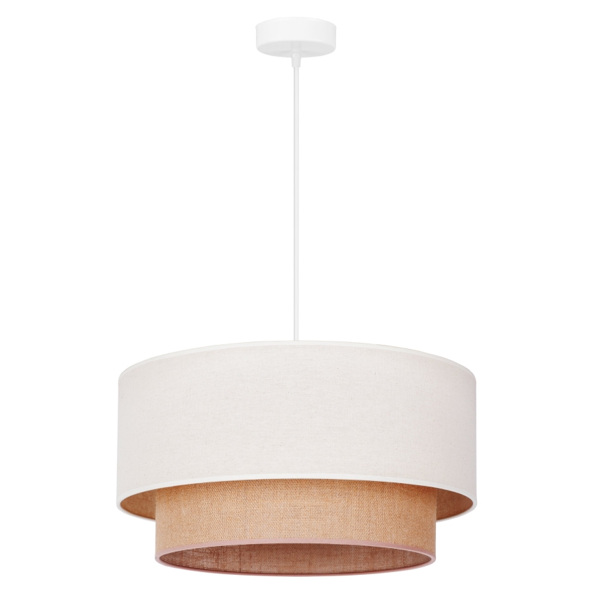 Duolla - Lampadario a sospensione con filo BOHO 1xE27/40W/230V diametro 45 cm color crema/marrone