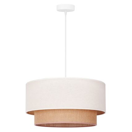 Duolla - Lampadario a sospensione con filo BOHO 1xE27/40W/230V diametro 45 cm color crema/marrone