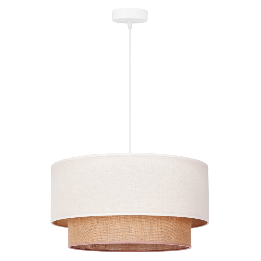 Duolla - Lampadario a sospensione con filo BOHO 1xE27/40W/230V diametro 45 cm color crema/marrone