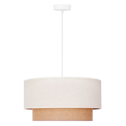 Duolla - Lampadario a sospensione con filo BOHO 1xE27/40W/230V diametro 45 cm color crema/marrone
