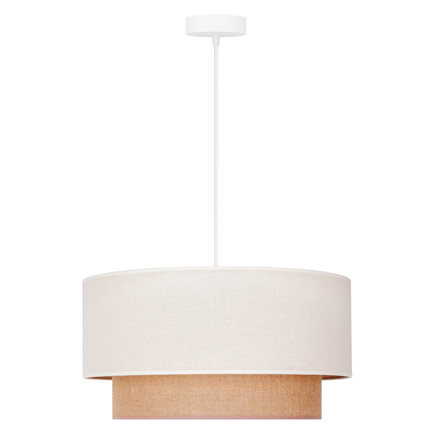 Duolla - Lampadario a sospensione con filo BOHO 1xE27/40W/230V diametro 45 cm color crema/marrone