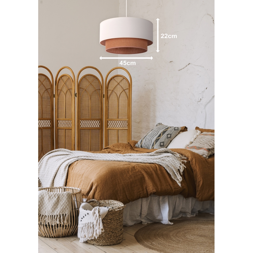 Duolla - Lampadario a sospensione con filo BOHO 1xE27/40W/230V diametro 45 cm color crema/marrone