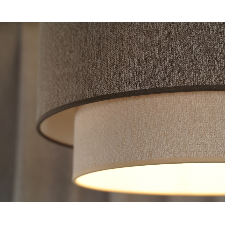 Duolla - Lampadario a sospensione con filo BOHO ECO RECYCLING 1xE27/15W/230V diametro 45 cm marrone/color crema