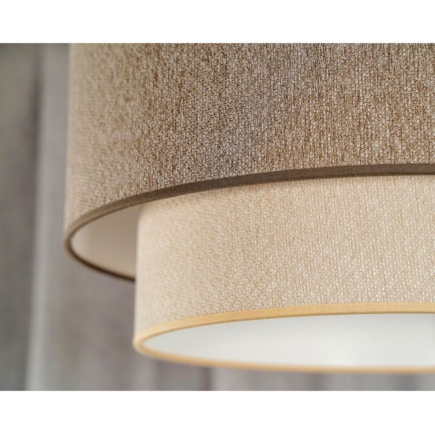 Duolla - Lampadario a sospensione con filo BOHO ECO RECYCLING 1xE27/15W/230V diametro 45 cm marrone/color crema