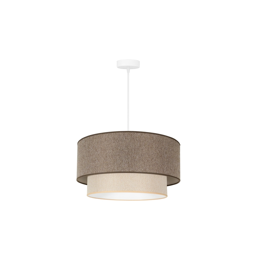 Duolla - Lampadario a sospensione con filo BOHO ECO RECYCLING 1xE27/15W/230V diametro 45 cm marrone/color crema