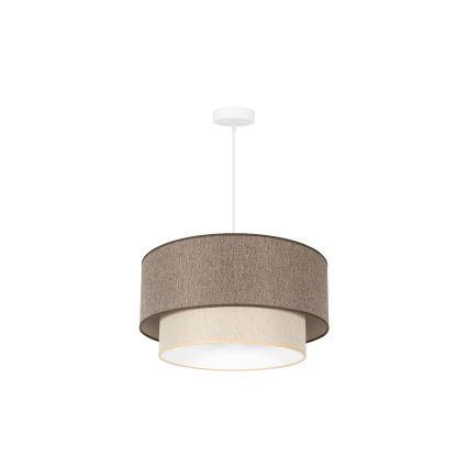 Duolla - Lampadario a sospensione con filo BOHO ECO RECYCLING 1xE27/15W/230V diametro 45 cm marrone/color crema