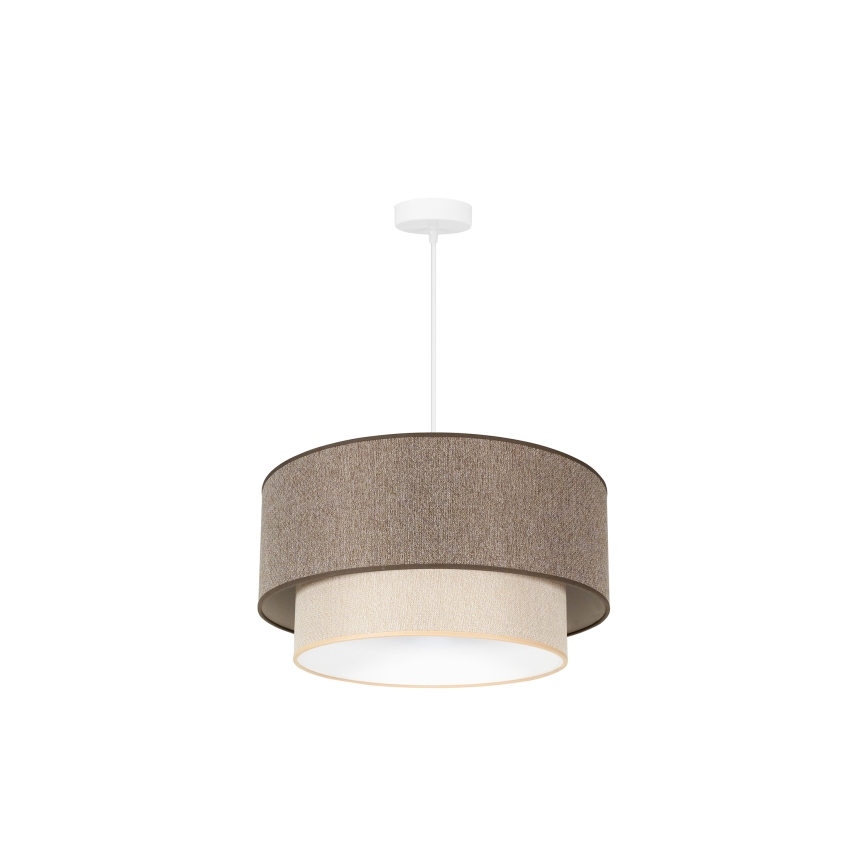 Duolla - Lampadario a sospensione con filo BOHO ECO RECYCLING 1xE27/15W/230V diametro 45 cm marrone/color crema