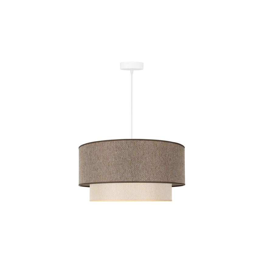 Duolla - Lampadario a sospensione con filo BOHO ECO RECYCLING 1xE27/15W/230V diametro 45 cm marrone/color crema