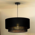 Duolla - Lampadario a sospensione con filo BOHO RATTAN 1xE27/15W/230V diametro 45 cm nero