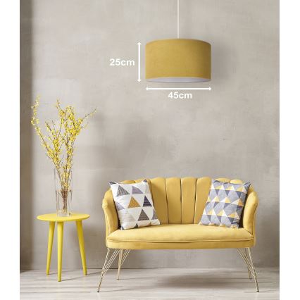 Duolla - Lampadario a sospensione con filo BRISTOL 1xE27/15W/230V diametro 45 cm giallo/bianco