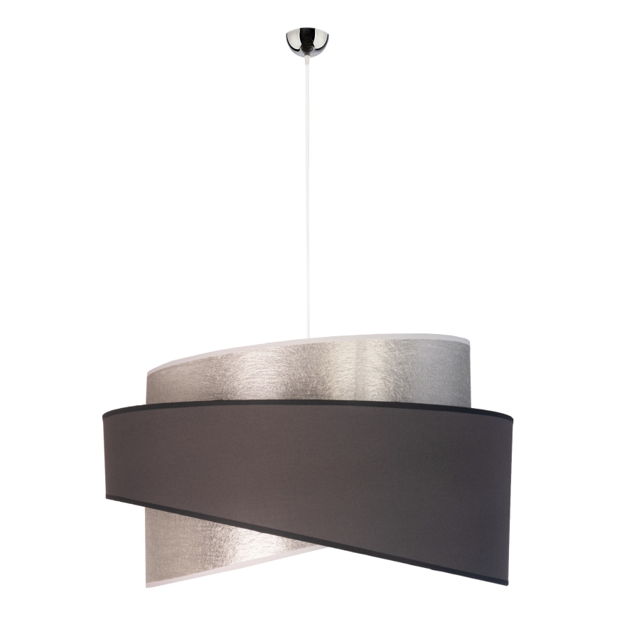 Duolla - Lampadario a sospensione con filo BROOKLYN 1xE27/40W/230V diametro 50 cm argento/nero