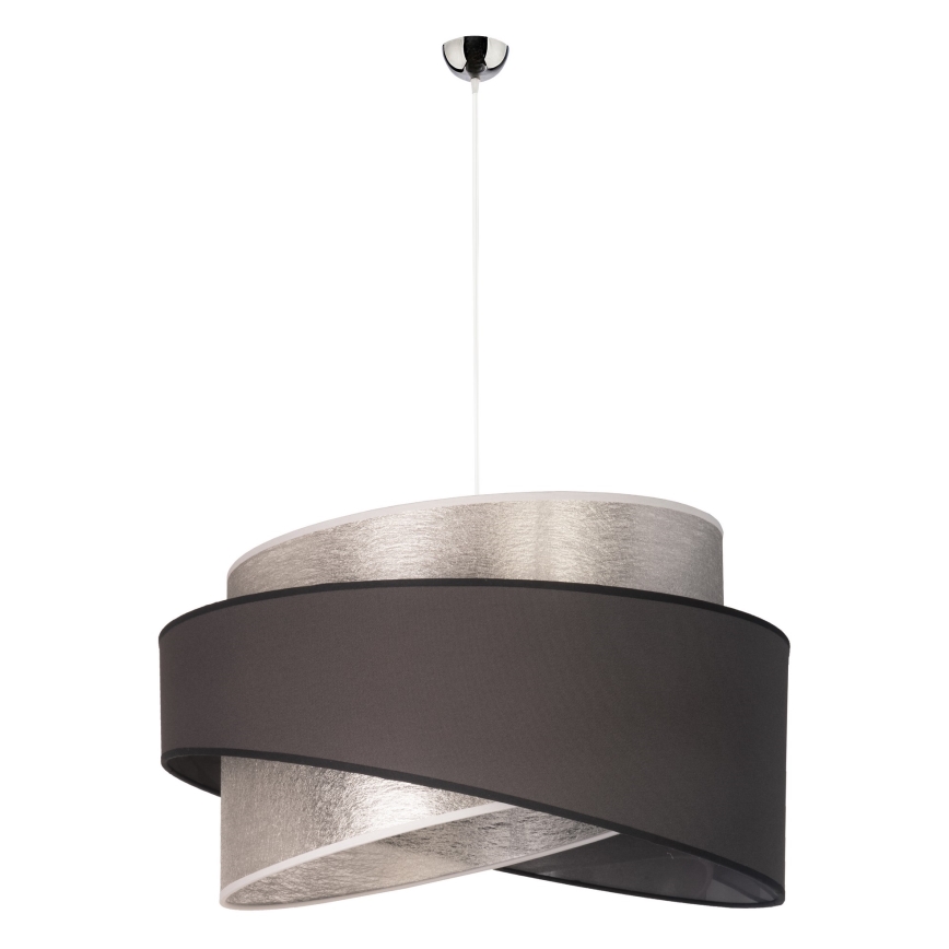 Duolla - Lampadario a sospensione con filo BROOKLYN 1xE27/40W/230V diametro 50 cm argento/nero