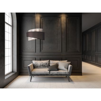Duolla - Lampadario a sospensione con filo BROOKLYN 1xE27/40W/230V diametro 50 cm argento/nero