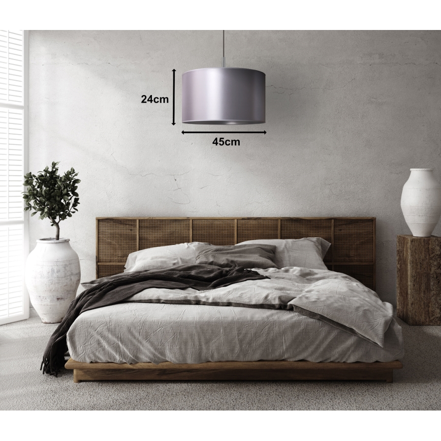 Duolla - Lampadario a sospensione con filo CANNES 1xE27/15W/230V diametro 45 cm argento