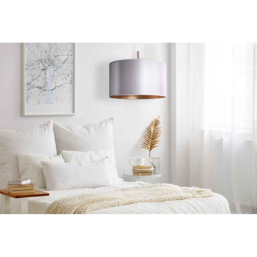Duolla - Lampadario a sospensione con filo CANNES 1xE27/15W/230V diametro 45 cm argento/rame