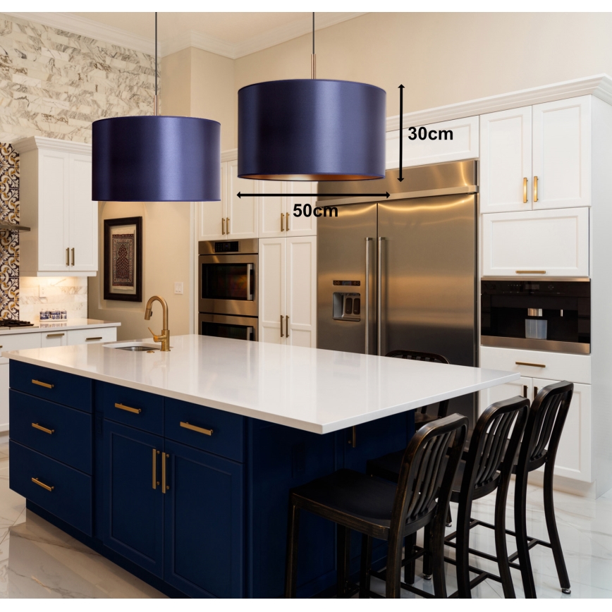 Duolla - Lampadario a sospensione con filo CANNES 1xE27/15W/230V diametro 50 cm nero/rame